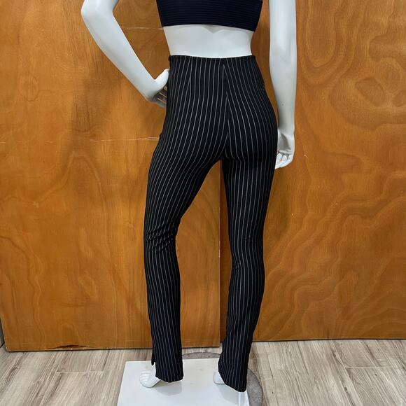ASOS DESIGN Women’s Tailored Slim Pinstripe Pants Size 2 Side Zip Slit & Raw Hem - Picture 2 of 13